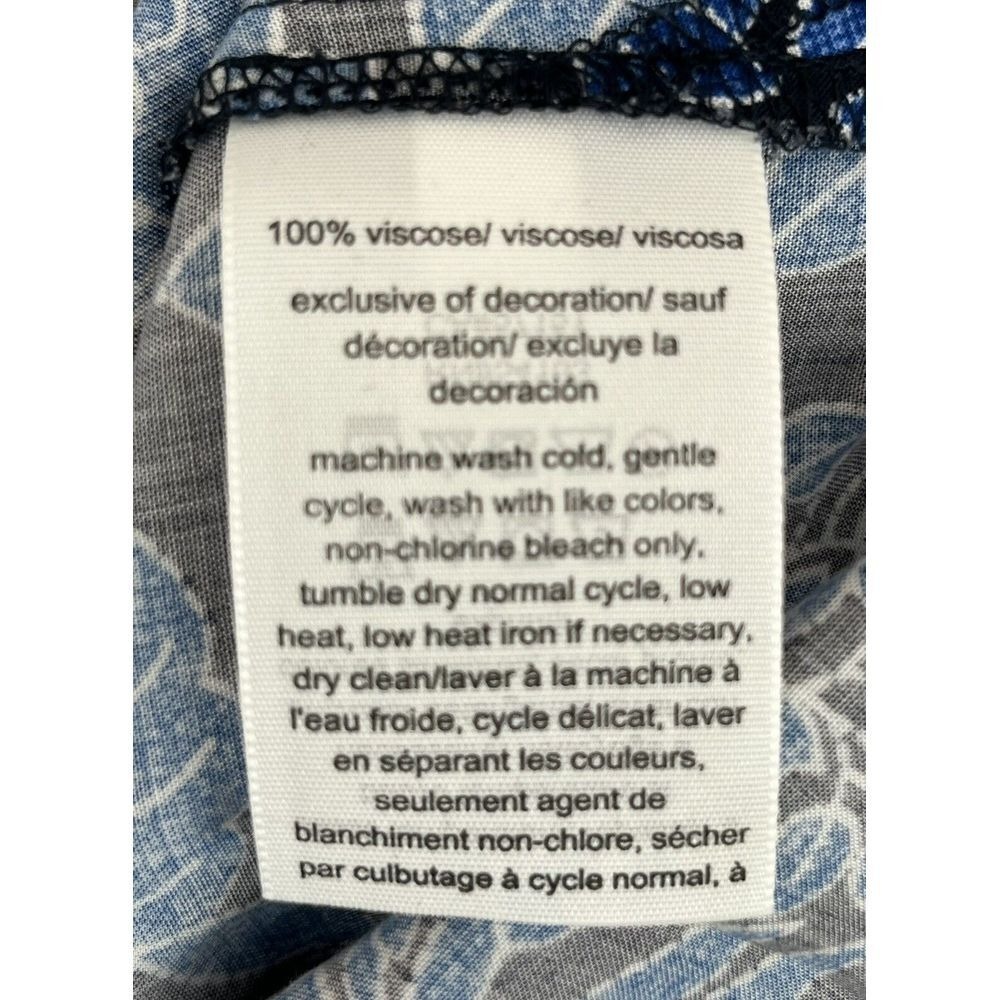 Tommy Hilfiger Blue Floral Blouse Size Medium Long Sleeve Tunic Lightweight - Picture 7 of 7